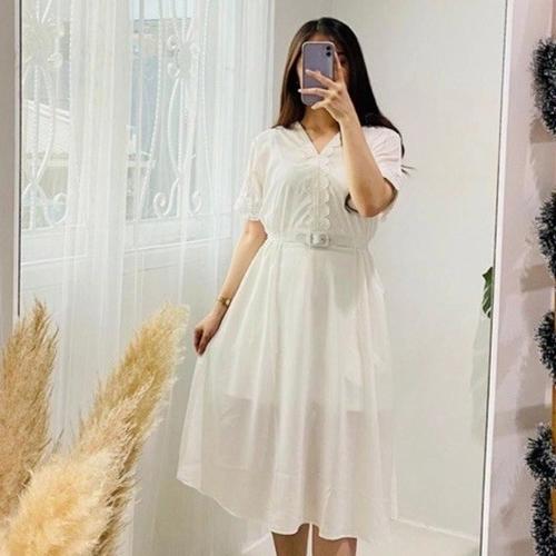 Jual Midi Dress Lace Classic Flowy Belt 