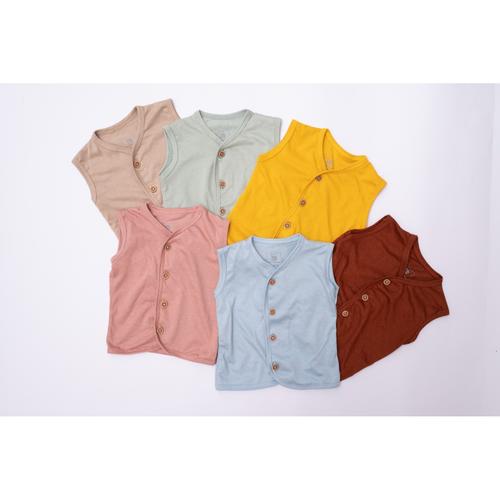 Foto Produk Sleeveless Button Set - Baju Anak 0-12 bulan - Baby Loop - BabyLoop - Beige, 6-12 Month dari Baby Loop Official Store