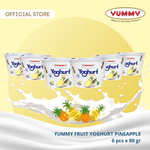 Foto Produk Yummy Fruit Yoghurt Pineapple 6 x 80g dari YUMMY Dairy