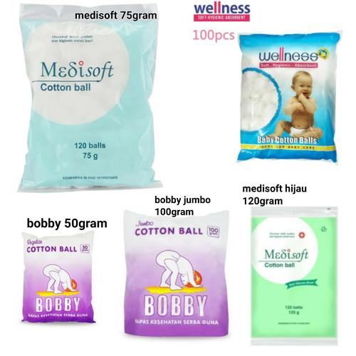 Foto Produk Medisoft Kapas Bulat Bayi | Kapas Bola - bobby 50gr dari elanastore