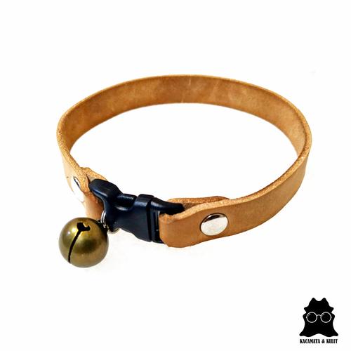 Foto Produk Kalung Kucing kulit asli Leather Cat Collar - Tan, M dari KACAMATA & KULIT
