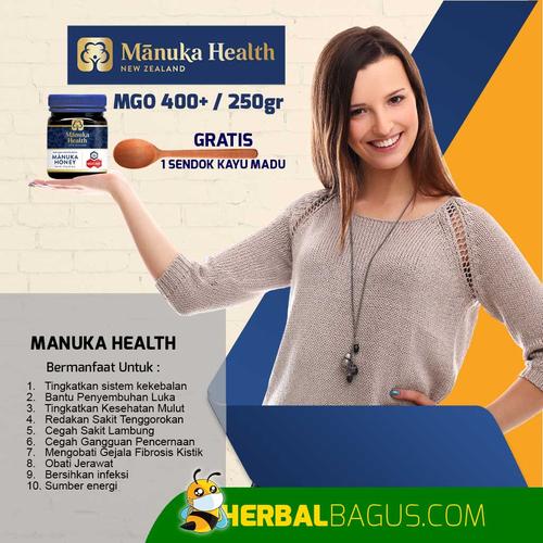 Foto Produk Manuka Health MGO 400+ Madu Manuka Untuk Sistem Kekebalan Tubuh - 250gr dari herbalbaguscom