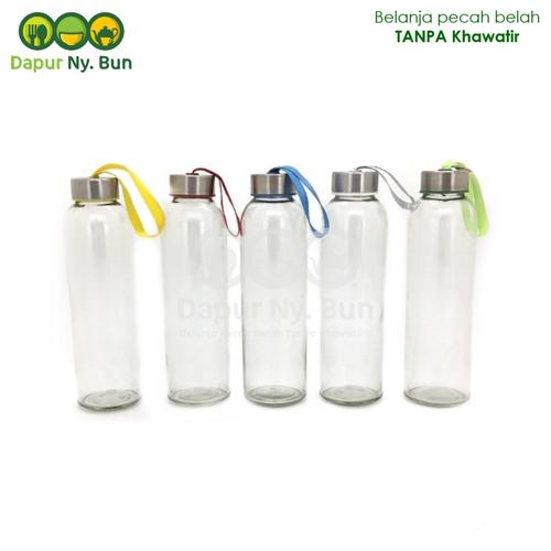Gambar Botol Minum Kaca / Ukuran 500ml / Round Bottle / Besar dari dapurnybun undefined Tokopedia