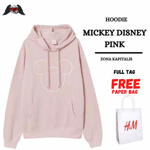 Foto Produk Hoodie H&M Mickey Mouse Disney Pink FREE PAPER BAG Pria Wanita HnM - M dari RIOTBrand