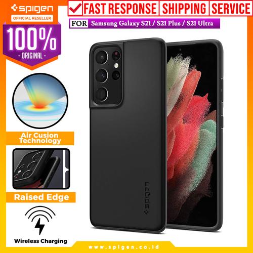 Foto Produk Case Samsung Galaxy S21 Ultra Plus Spigen Thin Fit Hybrid Slim Casing - S21, Black dari Spigen Official