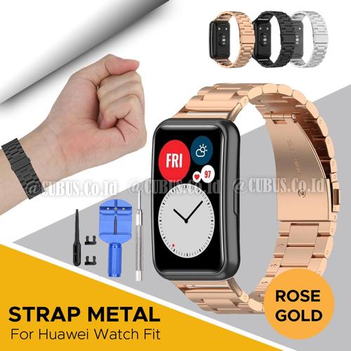 Foto Produk Strap Bracelet Stainless Steel Metal For Huawei Watch FIT - Rose Gold dari Cubus_Co_ID