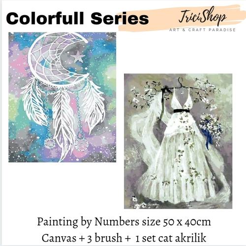 Jual DIY painting by number set kerajinan tangan lukisan warna - Random ...