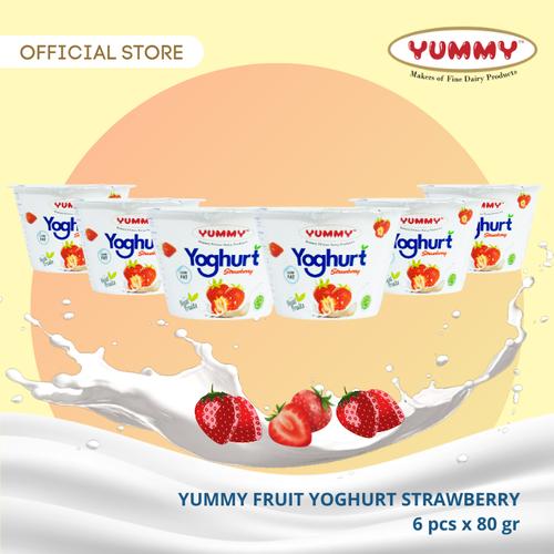 Foto Produk Yummy Fruit Yoghurt Strawberry 6 x 80g dari YUMMY Dairy