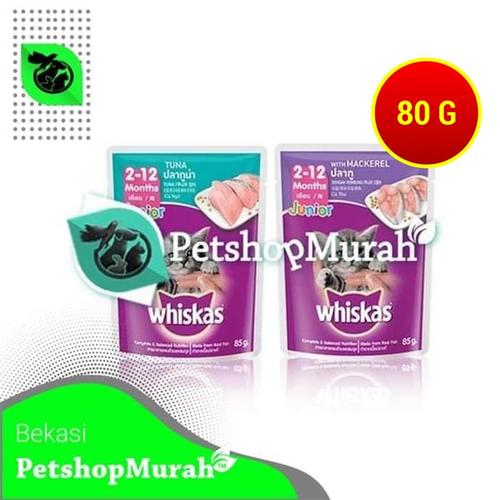 Gambar Makanan Kucing Basah Whiskas Junior 85gr Sachet Wetfood Pouch 85 Gram - Tuna dari Petshop Murah Bekasi Kab. Bekasi Tokopedia