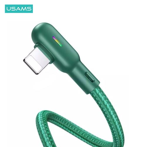 Foto Produk USAMS U57 KABEL DATA iPhone/LIGHTNING DOUBLE RIGHT-ANGEL WITH COLORFUL - Hitam dari USAMS ID Official