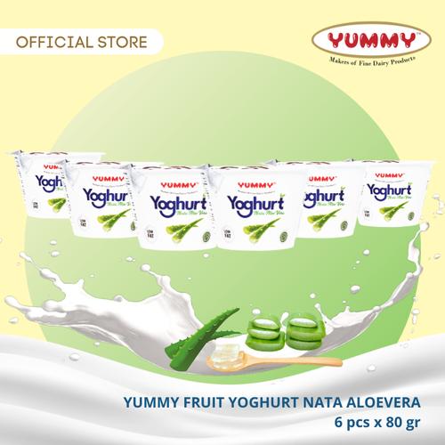 Foto Produk Yummy Fruit Yoghurt Nata Aloevera 6 x 80g dari YUMMY Dairy