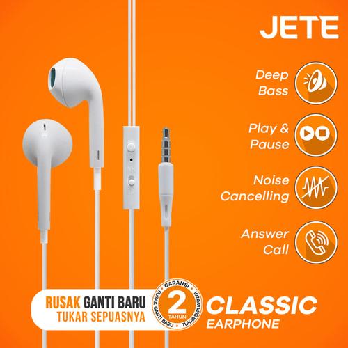 Foto Produk Headset | Handsfree | Earphone JETE CLASSIC - Hitam dari JETE Official Surabaya