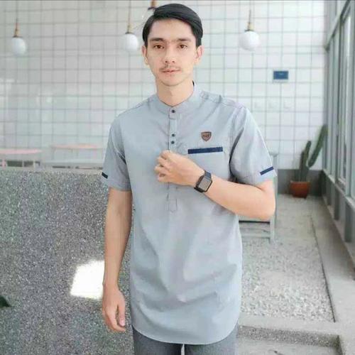 Jual Koko Kurta Pakistan Kurta Lengan Pendek Abu Abu M Kota Pekalongan Dewisri9797 Tokopedia