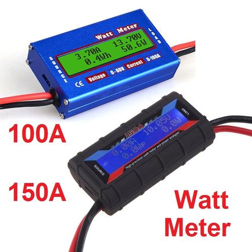 Foto Produk Watt Meter DC 60V 100A Digital LCD Display Lipo Battery Power Analyzer - 150A Hitam dari Rumix