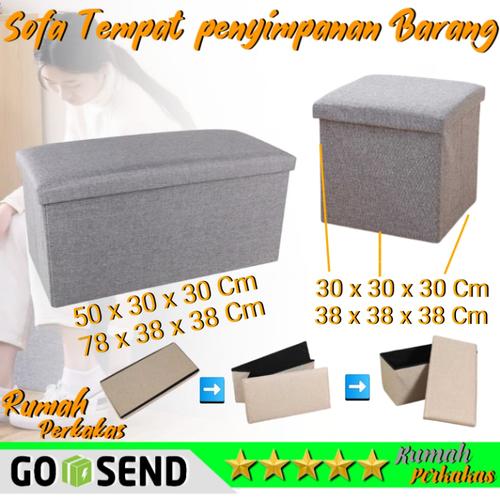 Gambar Sofa tempat Duduk Kursi Box Storage Sofa Bok Kotak Penyimpanan Barang - 38x38x38 CM, coklat dari RUMAH PERKAKAS 88 Jakarta Barat Tokopedia