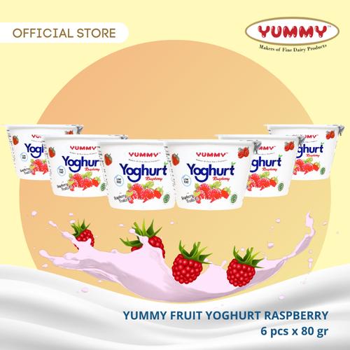 Foto Produk Yummy Fruit Yoghurt Raspberry 6 x 80g dari YUMMY Dairy