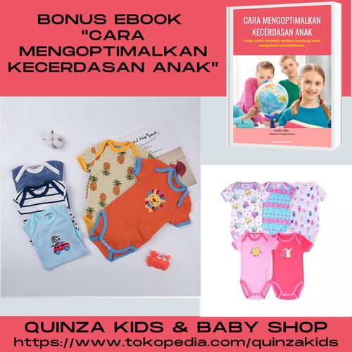 Foto Produk Pakaian Bayi, Baby Romper Segitiga Redkite Lengan PENDEK Set 5pcs/box - 0-3 Bulan dari Quinza Kids & Baby Shop