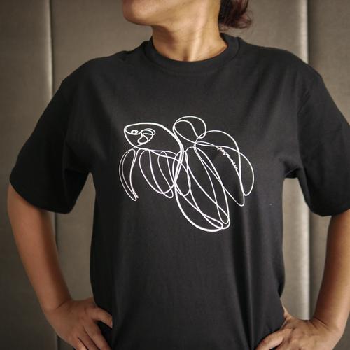 Gambar Betta Rosetail • Black Unisex T-Shirt • by The Space Wanderer - S dari The Space Wanderer Jakarta Timur Tokopedia
