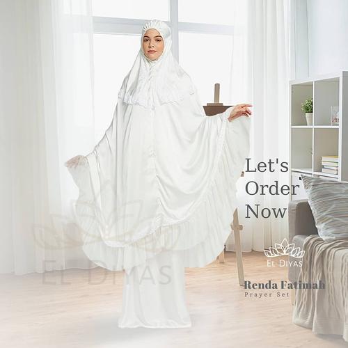 Gambar Mukena Sutra Putih Exclusive Handmade By Eldiyas | Renda Fatimah - XL dari Eldiyas Hijab Official Kota Bandung Tokopedia