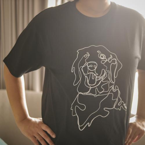 Gambar Golden Retriever • Unisex Black T-Shirt • by The Space Wanderer - S dari The Space Wanderer Jakarta Timur Tokopedia