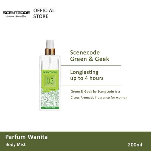 Gambar Body Mist Original Scentcode 05 - Green & Geek Mist For Woman 200ml dari Scentcode Official Kota Bekasi Tokopedia