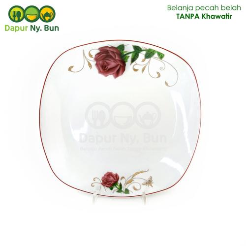 Foto Produk Piring Saji Ceper Kotak Motif Golden Rose 02 Ukuran 9,5 Inch dari Dapur Ny.Bun