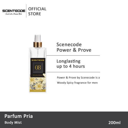 Gambar Body Mist Original Scentcode 08 - Power & Proved Mist For Man 200ml dari Scentcode Official Kota Bekasi Tokopedia