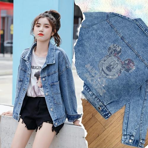 Jual jaket jeans wanita import Mickey 
