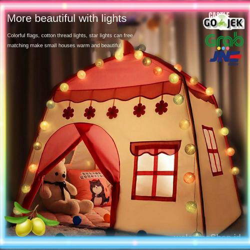 Foto Produk Tenda Anak Serbaguna / Tenda Bermain Anak Free lampu Led - Biru dari Olive Tree
