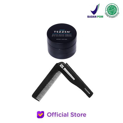 Gambar Tezzen Mini Bravo Charcoal + Folding Comb dari Tezzen Grooming Jakarta Barat Tokopedia