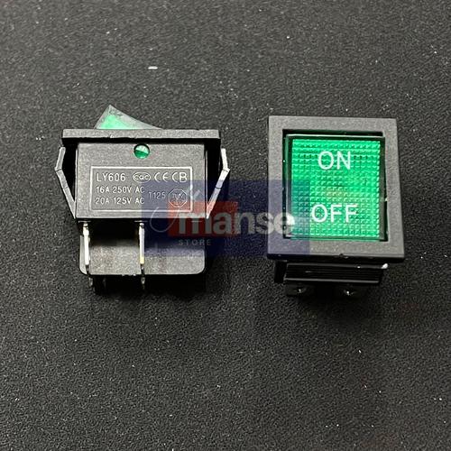 Jual Saklar 4 Kaki On Off Lampu Hijau / Switch 4 pin Besar (Kualitas ...