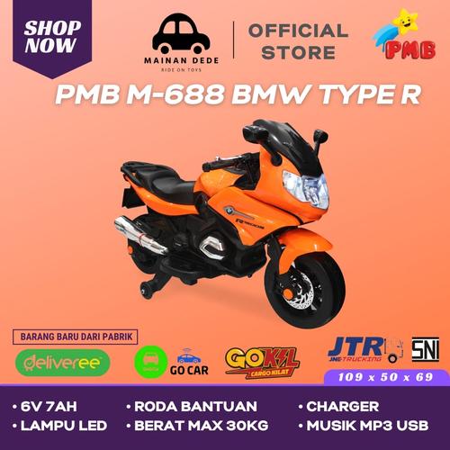 Foto Produk Mainan Motor Aki PMB Type R M 688 BMW - Orange dari Mainan Anak Dede