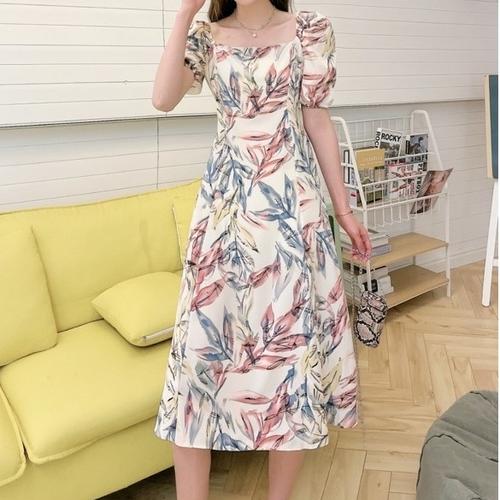 Jual Midi Dress Elegant Casual Floral 
