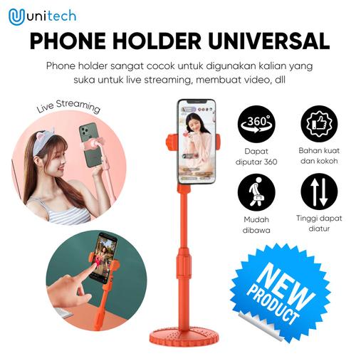Foto Produk Holder Stand Hp Universal Unitech YN222 Tripod Hape untuk Live Stream - Orange dari TokoUsbcom
