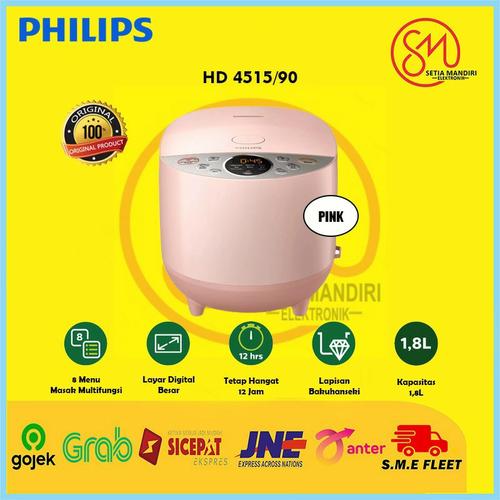 Gambar PHILIPS HD4515 Rice Cooker Digital 1.8 Liter Fuzzy Logic - HD-4515 - Pink, TANPA BUBBLE dari Setia Mandiri Elektronik Jakarta Barat Tokopedia