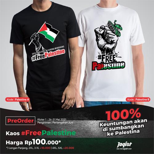 Foto Produk Kaos Free Palestine Jogist - L, Hitam dari JOGISTore