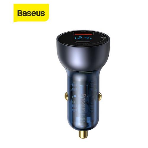 Foto Produk BASEUS 65W CAR CHARGER MOBIL FAST CHARGING TYPE C PD+USB QUICK CHARGE - abu-abu gelap dari Baseus Auto Life