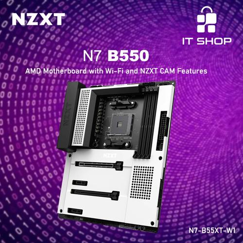 Gambar NZXT N7 B550 AMD Motherboard with Wi-Fi and NZXT CAM Features dari IT-SHOP-ONLINE Kota Surabaya Tokopedia