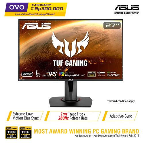 Foto Produk ASUS TUF Gaming VG279QM Gaming Monitor 27" Full HD, IPS, 280Hz, 1ms dari Asus Component