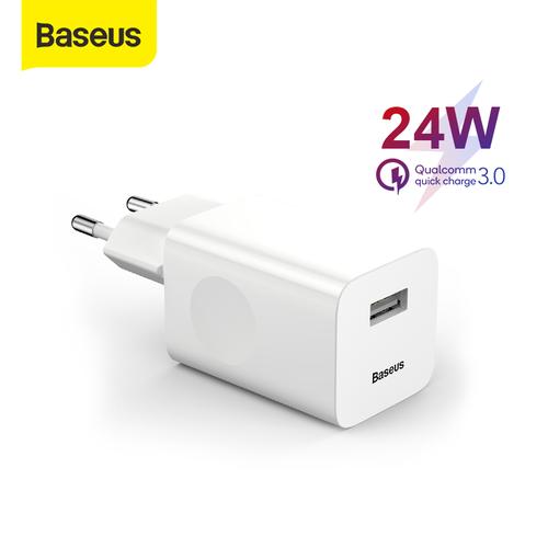 Gambar KEPALA CHARGER BASEUS 24W QUICK CHARGER QC3.0 - Putih dari Baseus Official Store Kota Tangerang Tokopedia