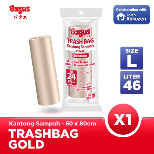 Foto Produk Kantong Sampah Bagus Trash Bag Roll 60 x 80 cm 24's - 46 L - Gold dari Bagus Official Store