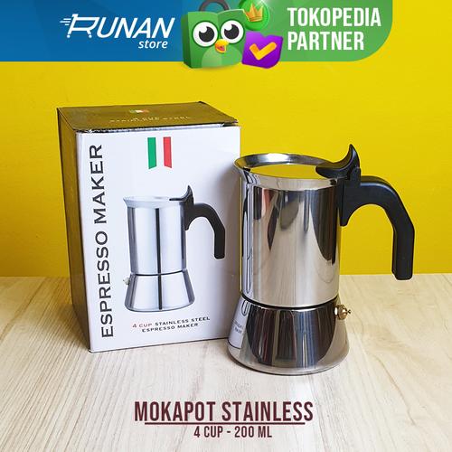 Jual Mokapot 4 cup Stainless Moka Pot 