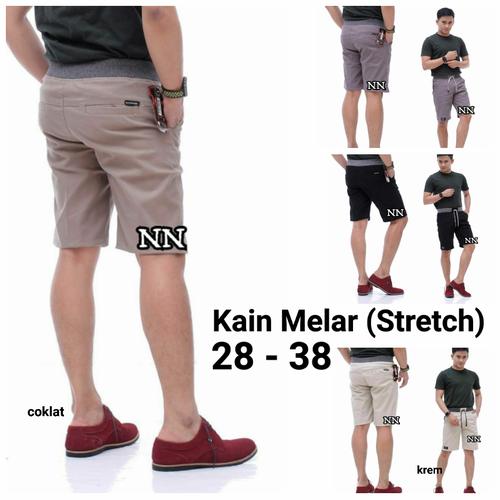 Foto Produk Celana Pendek Pria Celana Chino Pendek Pinggang Karet Celana Santai C1 dari Nani Batik Pekalongan