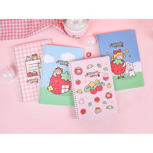 Foto Produk Strawberry Girl Spiral Ruled Notebook B5 dari Pinkabulous