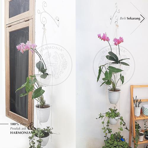 Jual Harmonia Rak Bunga Gantung Amanda Ring Besi Tali Diy Putih D15 1tkt Kab Malang Harmonia Craft Tokopedia