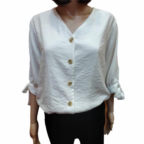 Jual Baju Kemeja Blouse Wanita V-Neck 