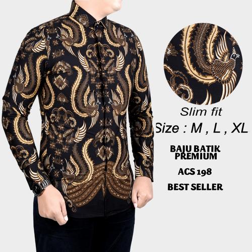 Foto Produk BAJU KEMEJA BATIK PRIA SLIM FIT MODERN MEWAH SLIMFIT LB104 dari Lina Batik Distro