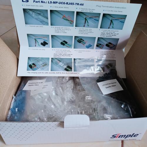 Jual ls rj45 connector cat 6 100 pcs komplit original - Jakarta Pusat ...