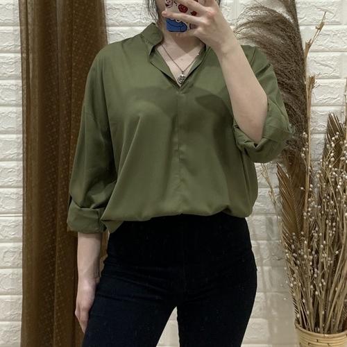 Jual Atasan Blouse Kemeja Olive Army 