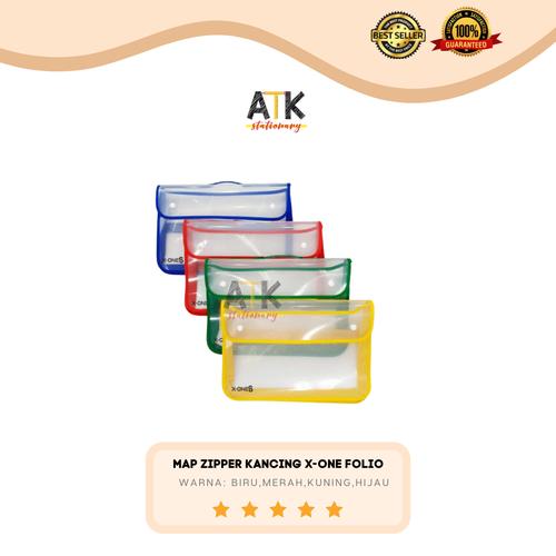 Foto Produk Map Plastik Zipper Bag Kancing X-One atk - Kuning dari Atkstationary